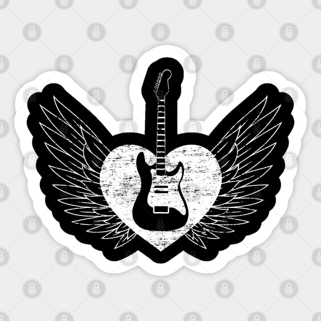 Rock n Roll Heart Sticker by DesignCat